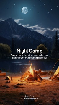 Night camp Facebook story template