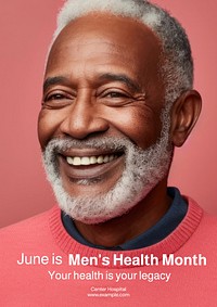 Men's health poster template, editable text and design