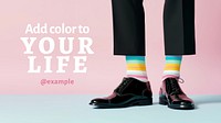 Colorful life quote blog banner template