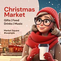 Christmas market Instagram post template  