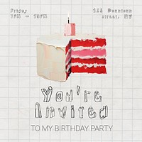 Birthday party invitation card template