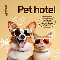Pet hotel Instagram post template