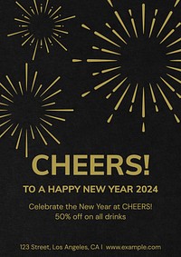 New year cheers  poster template