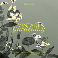 Vintage gardening Instagram post template