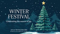 Winter festival blog banner template