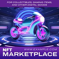 NFT marketplace blockchain Instagram post template  