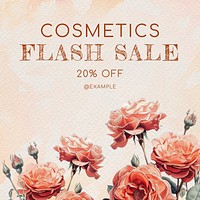 Cosmetics sale Facebook post template