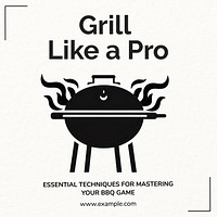 BBQ grilling techniques Instagram post template