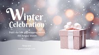 Winter celebration blog banner template