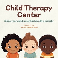 Child therapy center Instagram post template