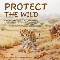 Protect the wild Instagram post template