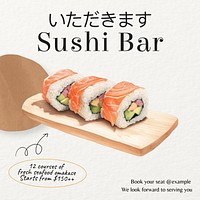 Sushi bar Instagram post template