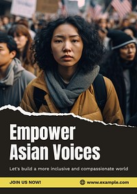 Empower asian voices poster template and design