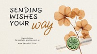 Holiday best wishes  blog banner template