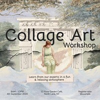 Collage art workshop Instagram post template