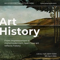Art history class Instagram post template