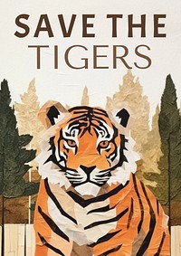 Save the tigers poster template