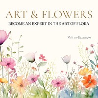 Art & flower  Instagram post template
