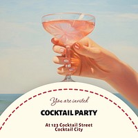 Cocktail party Instagram post template