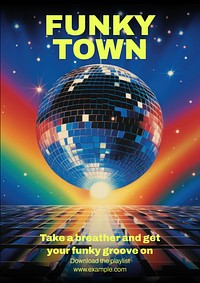Funky town playlist cover template
