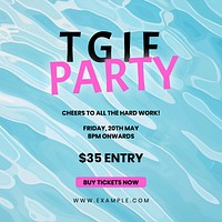 TGIF party Facebook post template