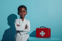 Child wearing medical uniform person human first aid.