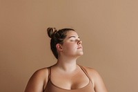 Model chubby woman wearing yoga person female human.