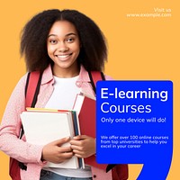 E-learning courses Instagram post template  