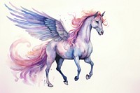 Illustration of unicorn with wing art illustrated drawing.