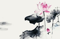 Water lily Japanese minimal painting art transportation.