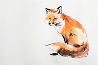 Orange fox Japanese minimal art wildlife panther.