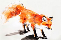 Orange fox Japanese minimal wildlife animal canine.