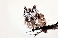 Owl Japanese minimal art owl illustrated.