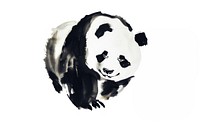 Panda Japanese minimal wildlife stencil person.