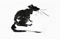 Rat Japanese minimal silhouette stencil animal.