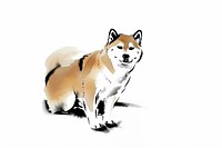 Shiba inu Japanese minimal wildlife animal canine.