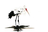 Stork Japanese minimal stork waterfowl animal.
