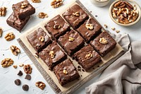 Chocolate brownie squares chocolate food confectionery.
