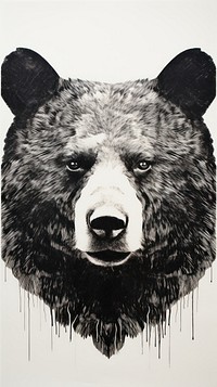Bear illustrated wildlife drawing.