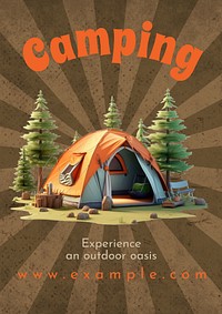 Camping poster template