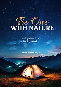 One with nature poster template
