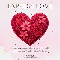 Valentine's delivery Instagram post template