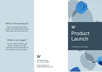Blue product launch brochure template
