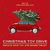 Christmas toy drive Instagram post template