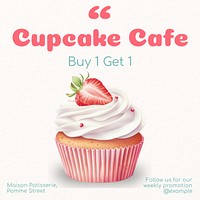 Cupcake cafe Instagram post template