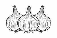 Minimalist symmetrical garlic vegetable clothing produce.