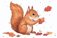 Squirrel playing in fall leaf animal mammal rodent.