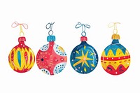 A vector graphic of christmas ornaments accessories accessory necklace.