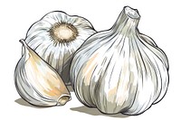 A vector graphic of garlic vegetable produce bottle.