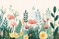 Cute botanical doodle asteraceae graphics painting.